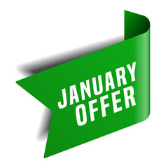 Colorful vector flat design banner january offer. This sign is well adapted for web design.