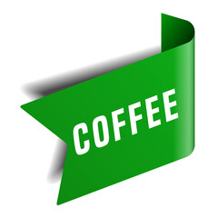 Colorful vector flat design banner coffee. This sign is well adapted for web design.