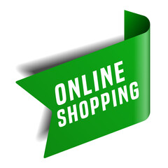 Colorful vector flat design banner online shopping. This sign is well adapted for web design.