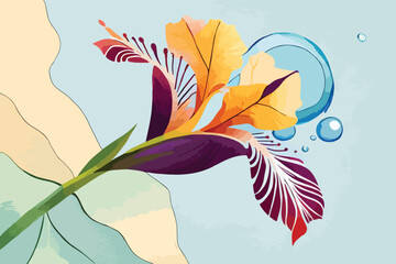 Fototapeta na wymiar Iris flower vector art