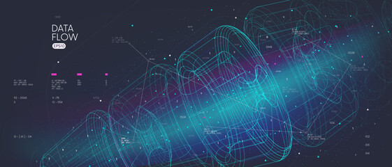 Futuristic technology for processing information analysis and sorting big data, futuristic schemes of a non-existent mechanism, tech vector background