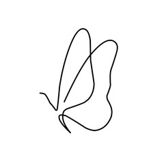 Continuous line drawing Butterfly.