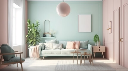 Modern interior design of living room. Generative Ai