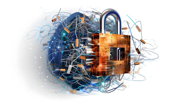 Generative AI crafts an image of a digital padlock, embodying the concept of internet protection