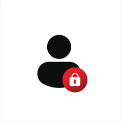 Web user with lock icon. Symbol of security of online communication