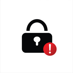 Black password with with red exclamation mark