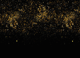 Fototapeta na wymiar Amber Gold Glitter Texture Isolated on Black Background for Celebration, Event, Project also best for Effect on projects.