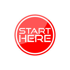 Start here icon isolated on transparent background