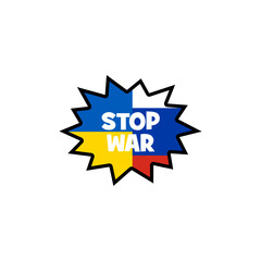 Stop Ukraine Russia war icon isolated on transparent background