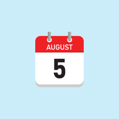 august 5 Concept Design. Vector Illustration.