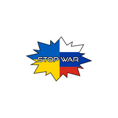 Stop Ukraine Russia war icon isolated on transparent background