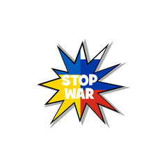 Obraz premium Stop Ukraine Russia war icon isolated on transparent background