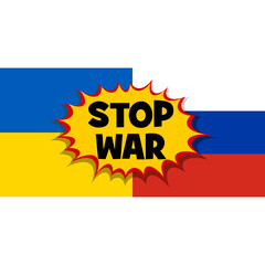 Stop Ukraine Russia war icon isolated on transparent background