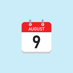 august 9 Concept Design. Vector Illustration.