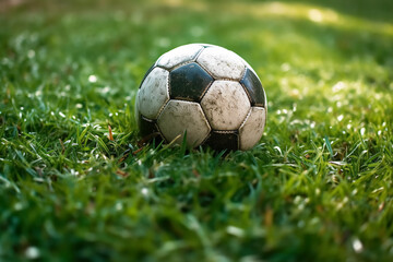 Generative AI.soccer ball on green grass outdoors - 601497958