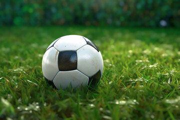 Generative AI.soccer ball on green grass outdoors - 601498184