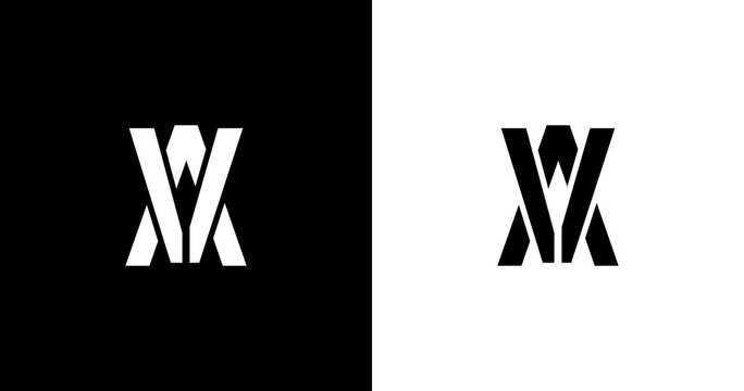 business A+V logo design modern & branded text logo black & white