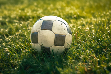 Generative AI.soccer ball on green grass outdoors - 601498500