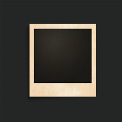 Gold photo frame. Black empty squares for pictures