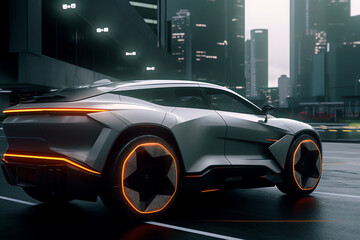 Obraz na płótnie Canvas Futuristic car concept, AI generative