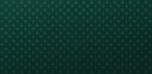 Green background with card playing suits