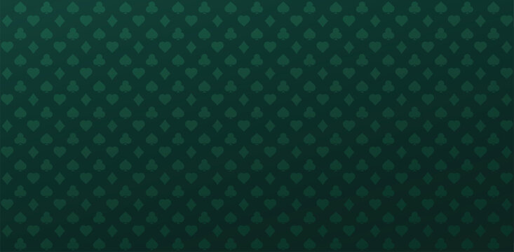 Green background with card playing suits