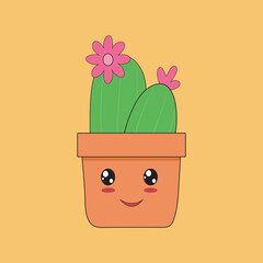 Vector vector modern set of tropical cactus icon