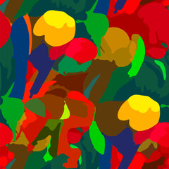 Seamless pattern with bright abstract spots. Vector illustration