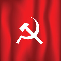 Red flag of soviet union. Symbol of the socialist republics