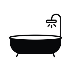 Bathtub icon trendy design template on white backgro