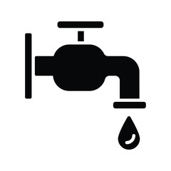 Faucet vector icon. Black illustration isolated on white background for graphic and web design.