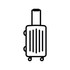 Baggage, luggage line icon, outline vector sign, linear style pictogram isolated on white. Symbol, logo illustration