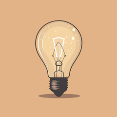 Retro illustration of a stylized light bulb