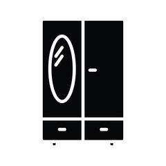 Cupboard icon. Wardrobe furniture cabinet simple flat vector illustration for web site or mobile app