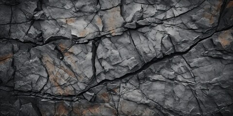 Fototapeta premium Natural Beauty of Dark Granite Rock Texture. Stone background. Grunge. Dark gray rough surface. Generative AI