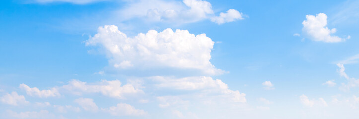 Naklejka na ściany i meble Blue sky and light clouds. Wide photo.