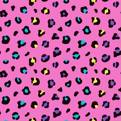 Bright pink camouflage leopard spots pattern