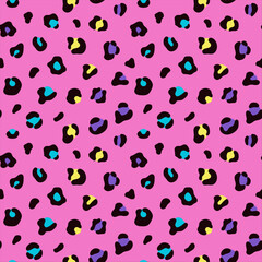 Bright pink camouflage leopard spots pattern