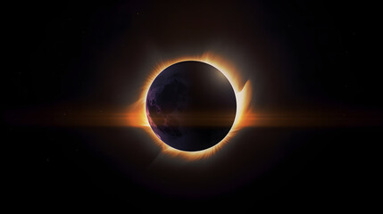 Eclipse of Wonder: A Full Solar Eclipse Blocking out the Sun and Casting a Mysterious Shadow, generative AI