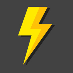 Install Lightning. Modern flat style vector illustration. Lightning bolt Lightning flash icon set. Flat style on a dark background. Vector.