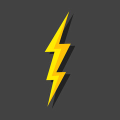 Install Lightning. Modern flat style vector illustration. Lightning bolt Lightning flash icon set. Flat style on a dark background. Vector.
