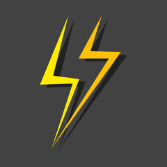 Install Lightning. Modern flat style vector illustration. Lightning bolt Lightning flash icon set. Flat style on a dark background. Vector.