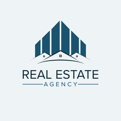 Real estate vector logo design. Houses logotype. Creative home logo template.