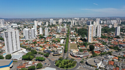 Fototapeta na wymiar Aerial view of Amazonia Park neighborhood in May, 2023. Goiania, Goias, Brazil 