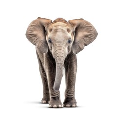 Fototapeta premium Baby Elephant isolated on white (generative AI)