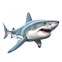 shark isolated on white. great shark png. shark png. Generative png.