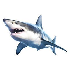 shark isolated on white. great shark png. shark png. Generative png.