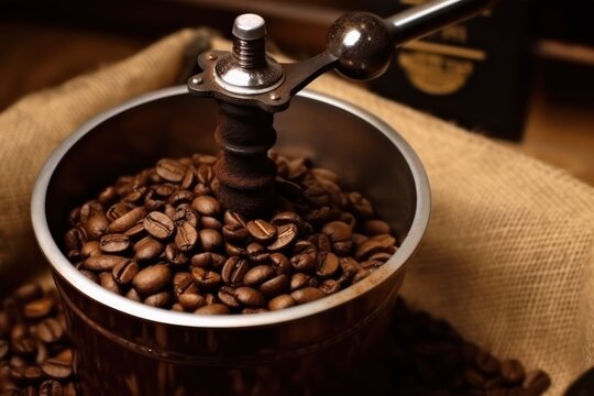 Smell of freshly grinded coffee. Generative ai