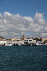 Trapani city in Sicily at the Mediterranean Sea, Italy