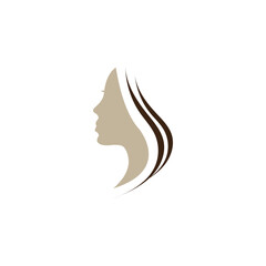 Beautiful silhouette hair girl, salon logo – stock vector